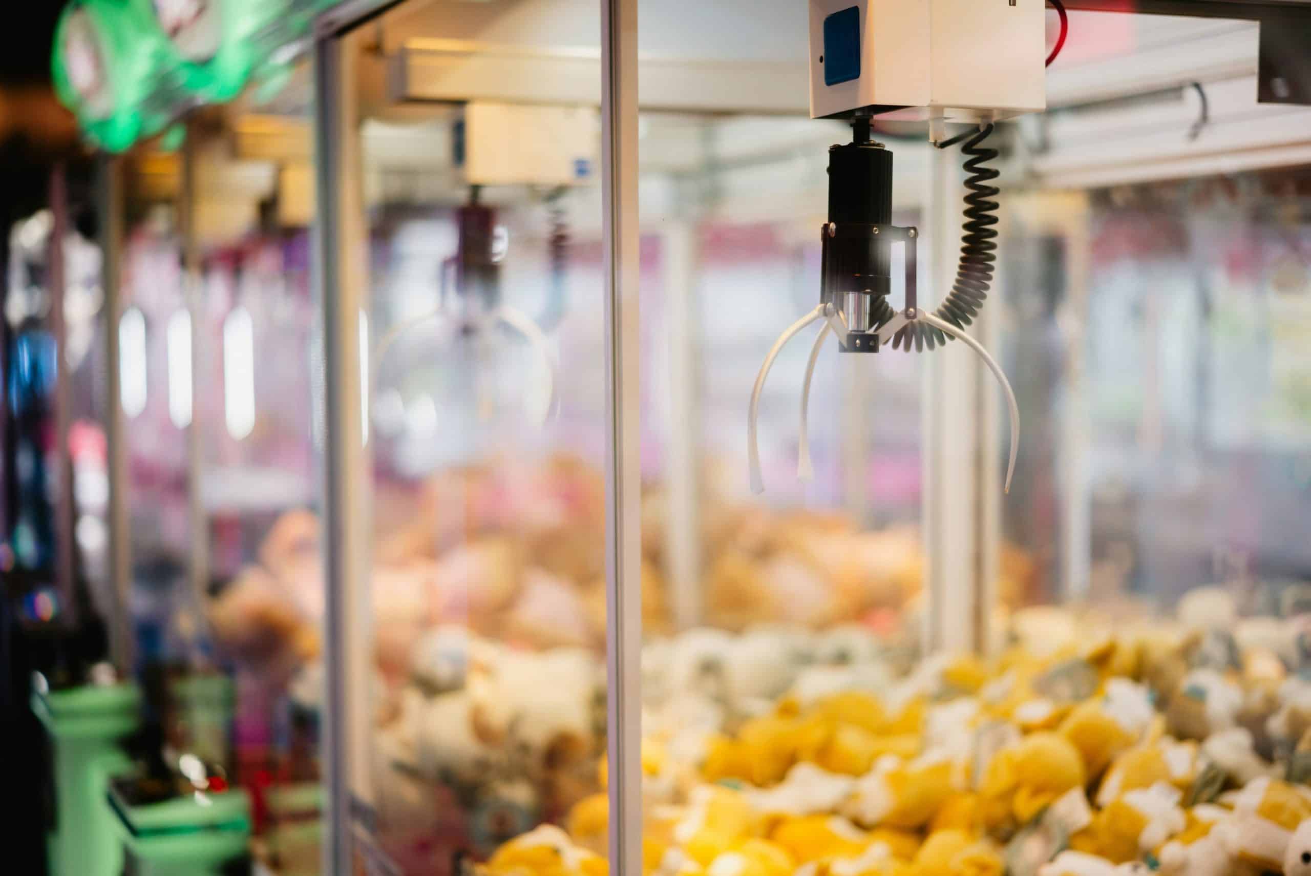 Claw machines in a location.